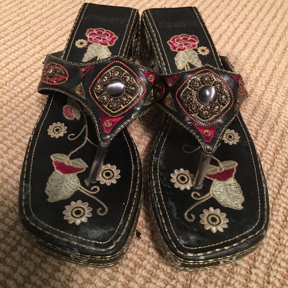 Boho embroidered sandals